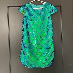 Disney Princess Ariel Sequin Shift Dress Size 5/6